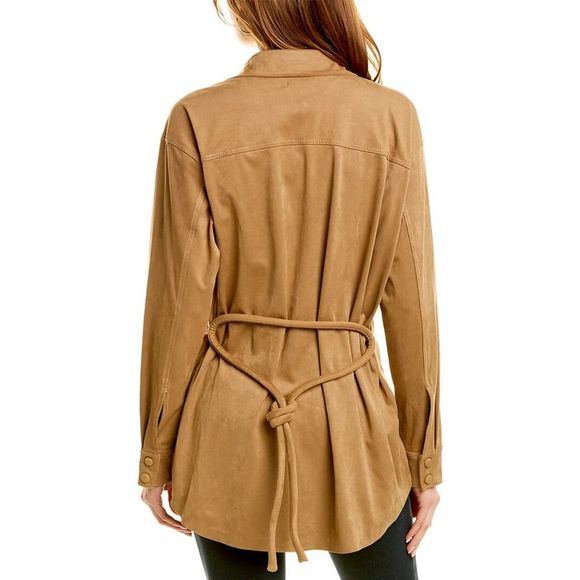 Good American Womens  Belted Shacket, Brown - Picture 2 of 3